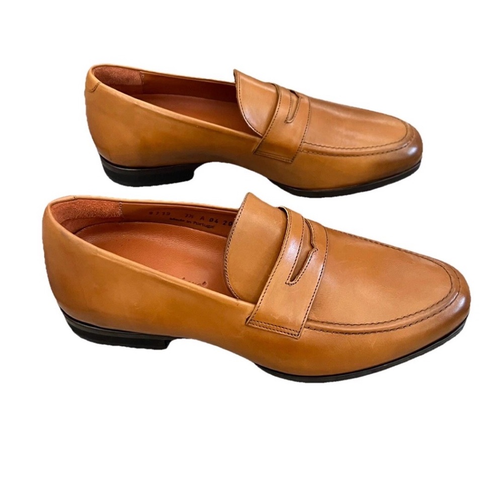 Wolf & Shepherd Mens leather penny loafers Shoes size 8 made in Portugal